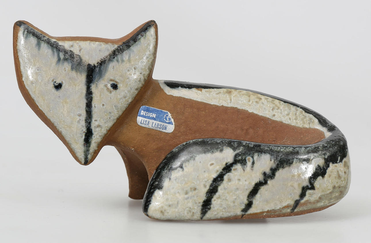 LISA LARSON. Figurin, stengods, Räv, Gustavsberg.