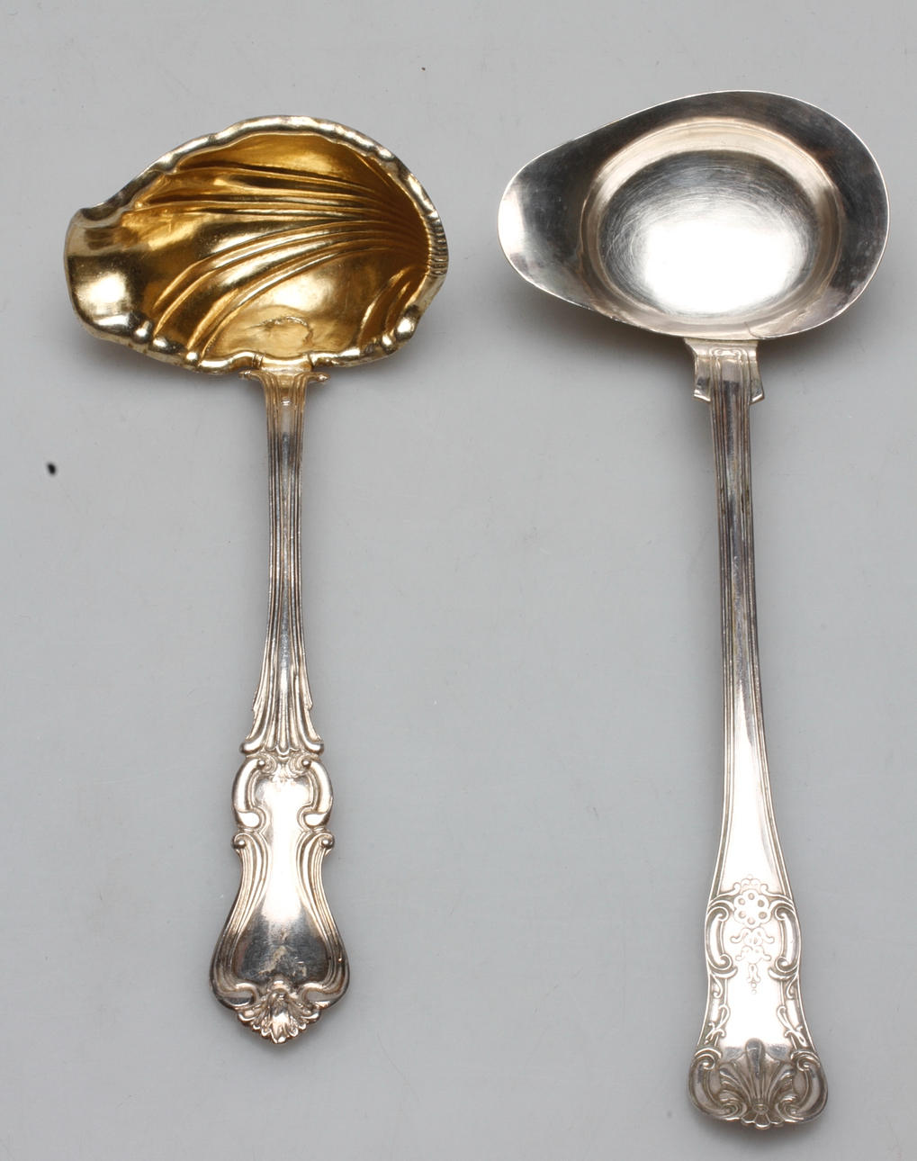 SÅSSLEVAR, två stycken, Frans Holm, 1853, 1874, Vadstena, Silver.