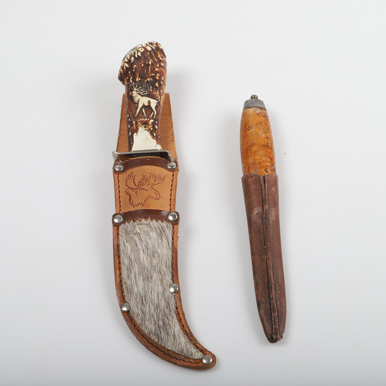 JAGDMESSER UND MORAMESSER, Stahl, Solingen/Mora.