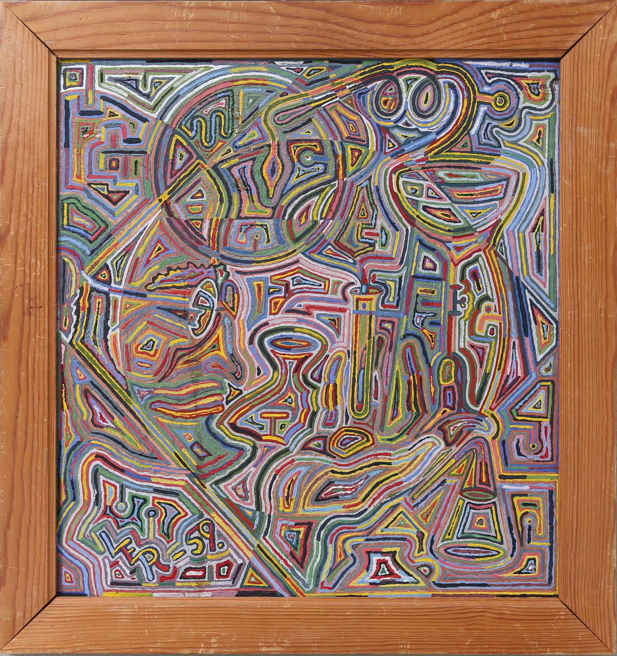 OIDENTIFIERAD KONSTNÄR. Laboratorium , olja på pannå, signerad.