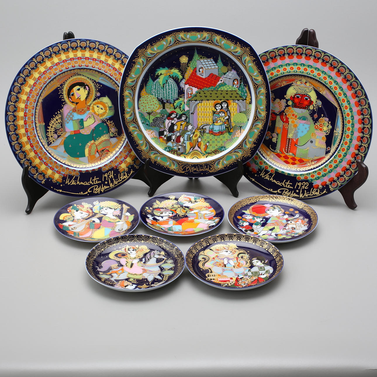 SAMLARTALLRIKAR, 8 delar, bl.a "Aladin und die Wunderlampe", Björn Wiinblad, Rosenthal, Studio Linie.