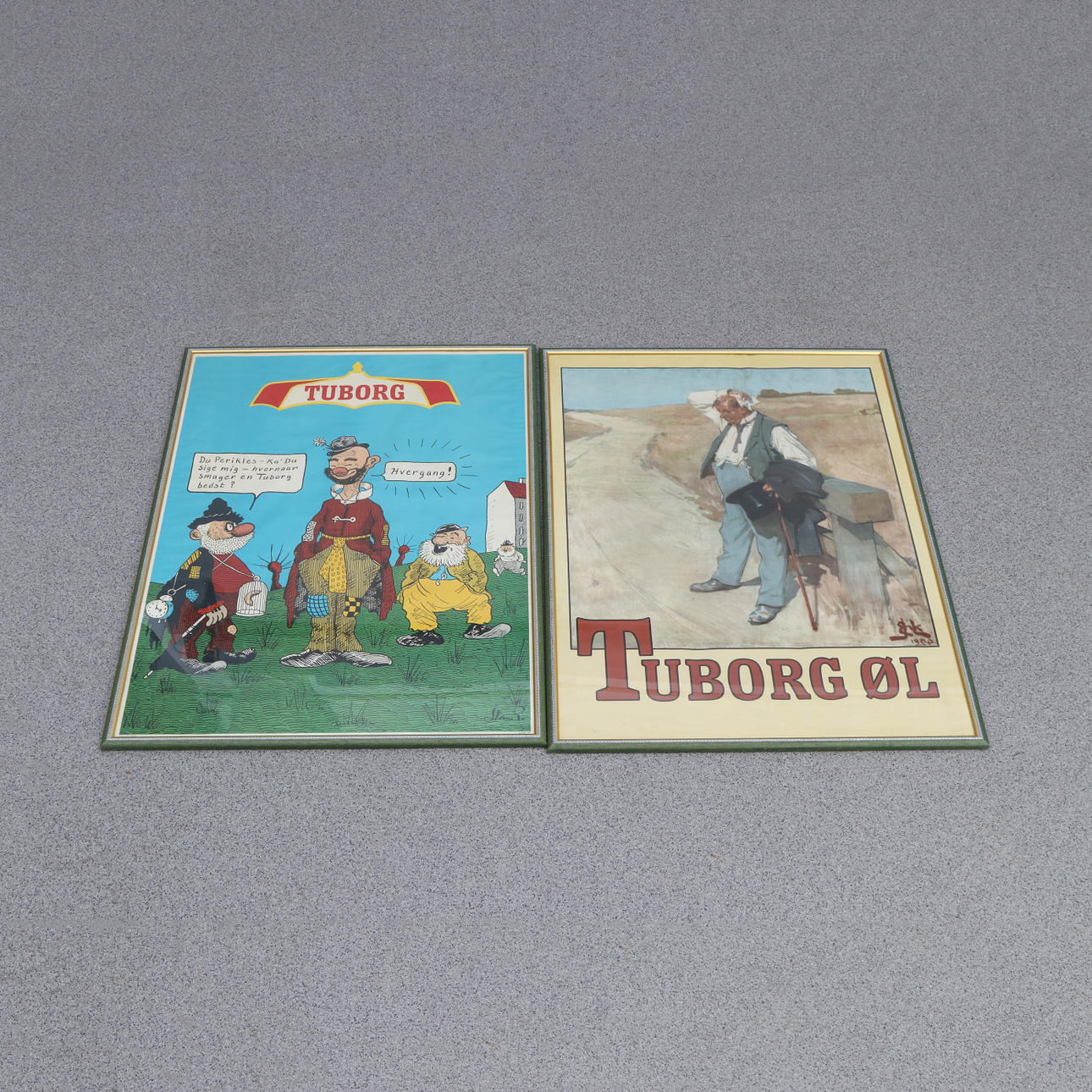 TUBORG, ADVERTISING POSTERS, TWO PCS. Lithography or offset.