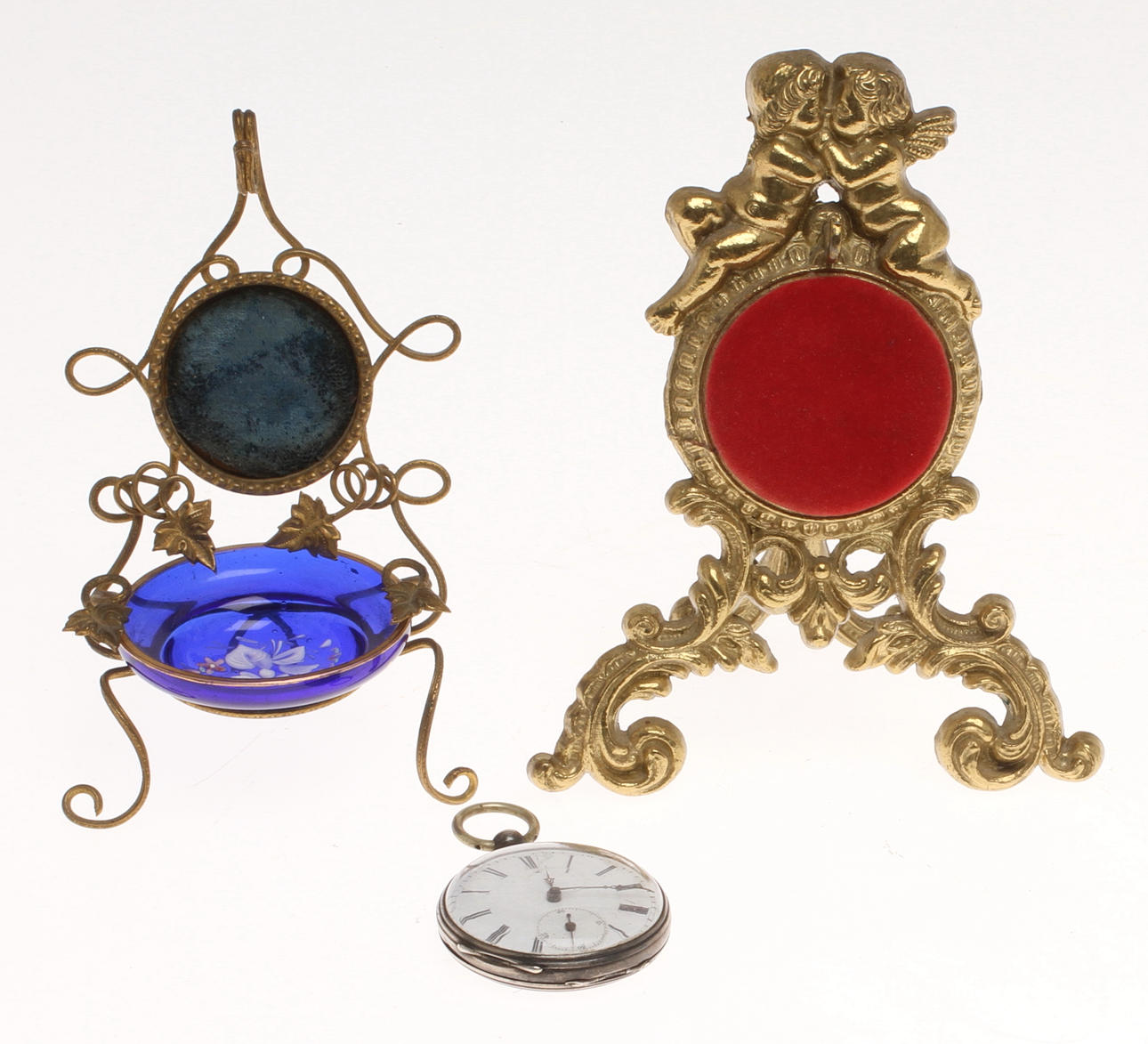 KLOCKSTÄLL, 2 st, samt FICKUR, silver. 1900-tal.