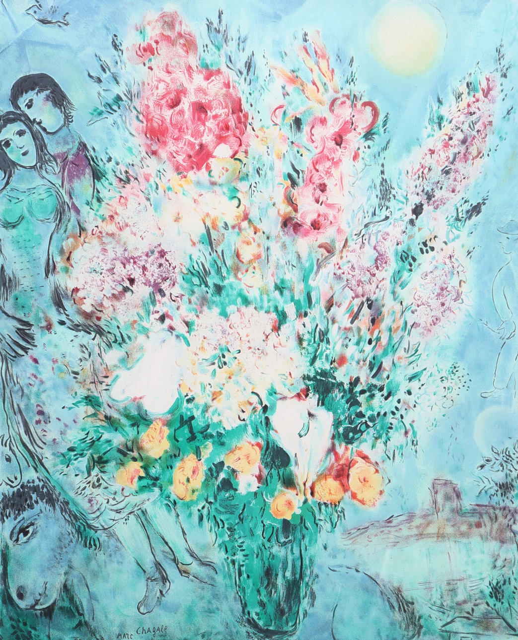 MARC CHAGALL. Lithographic print, signed.