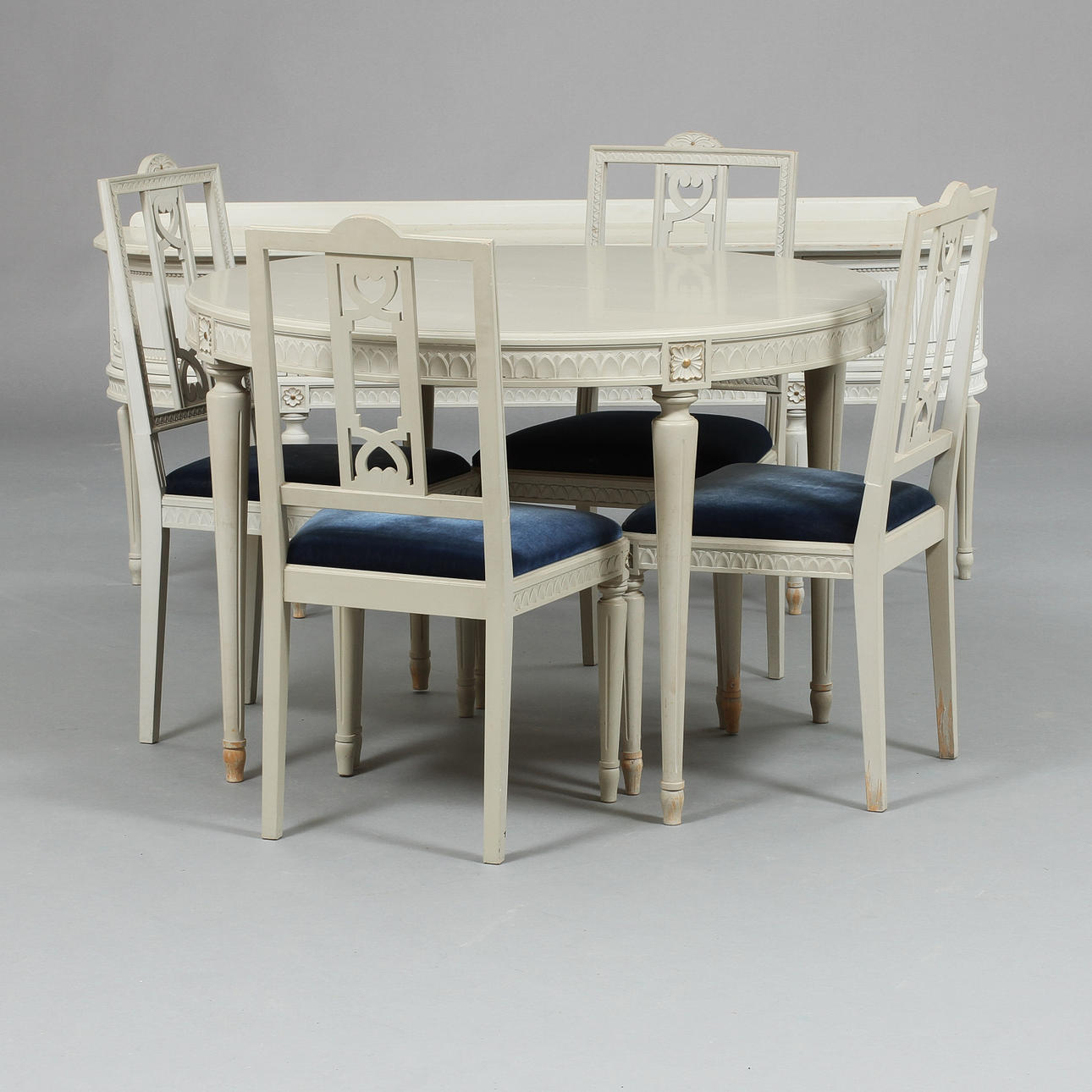 MATSALSMÖBEL, 6 delar, gustaviansk stil, 1900-tal.