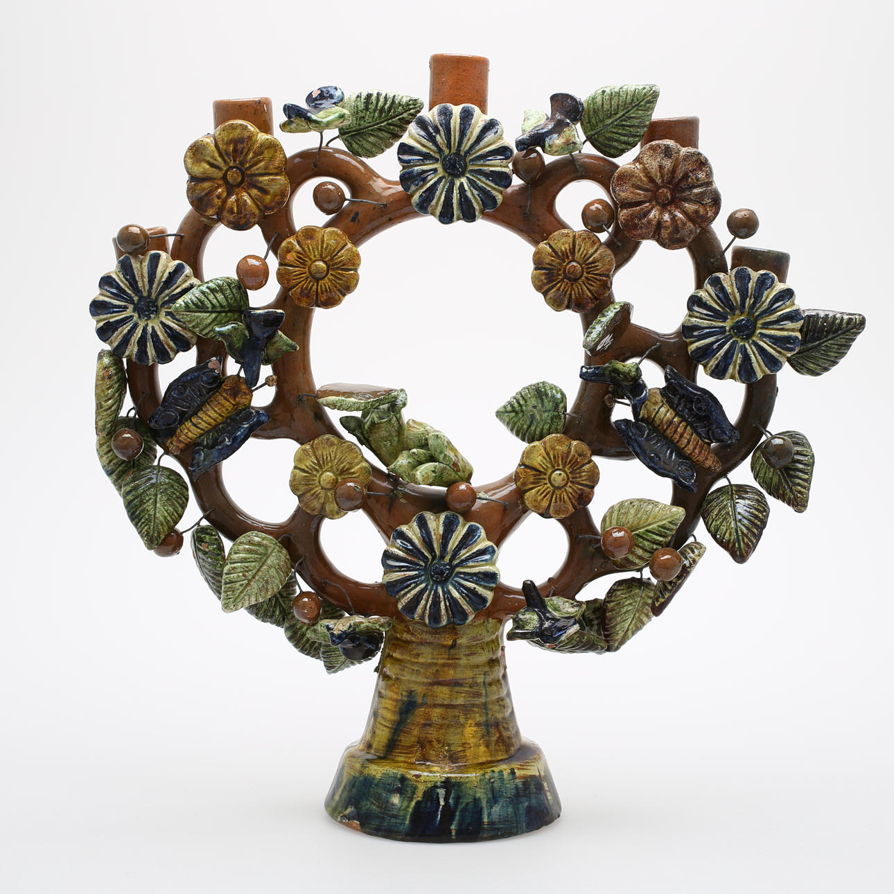 KANDELABER, 5-armad, keramik, 1900-tal.