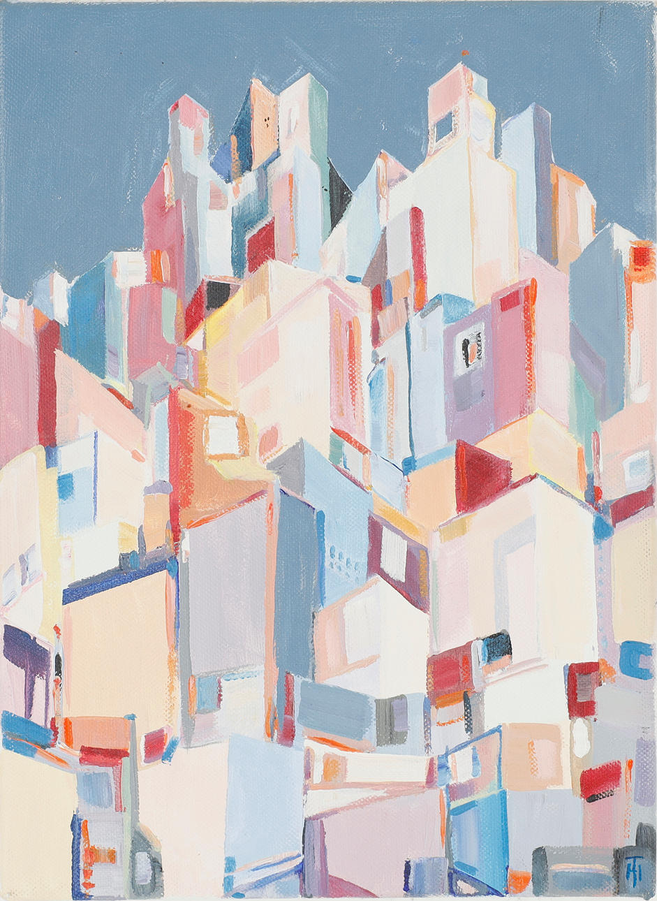 THOMAS HOJEBERG. Composition, monogram signed, acrylic on canvas.