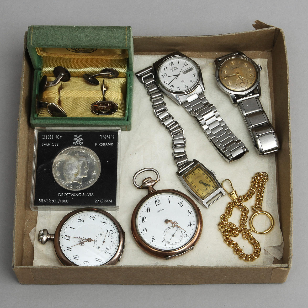 FICKUR och ARMBANDSUR mm , 9 delar.