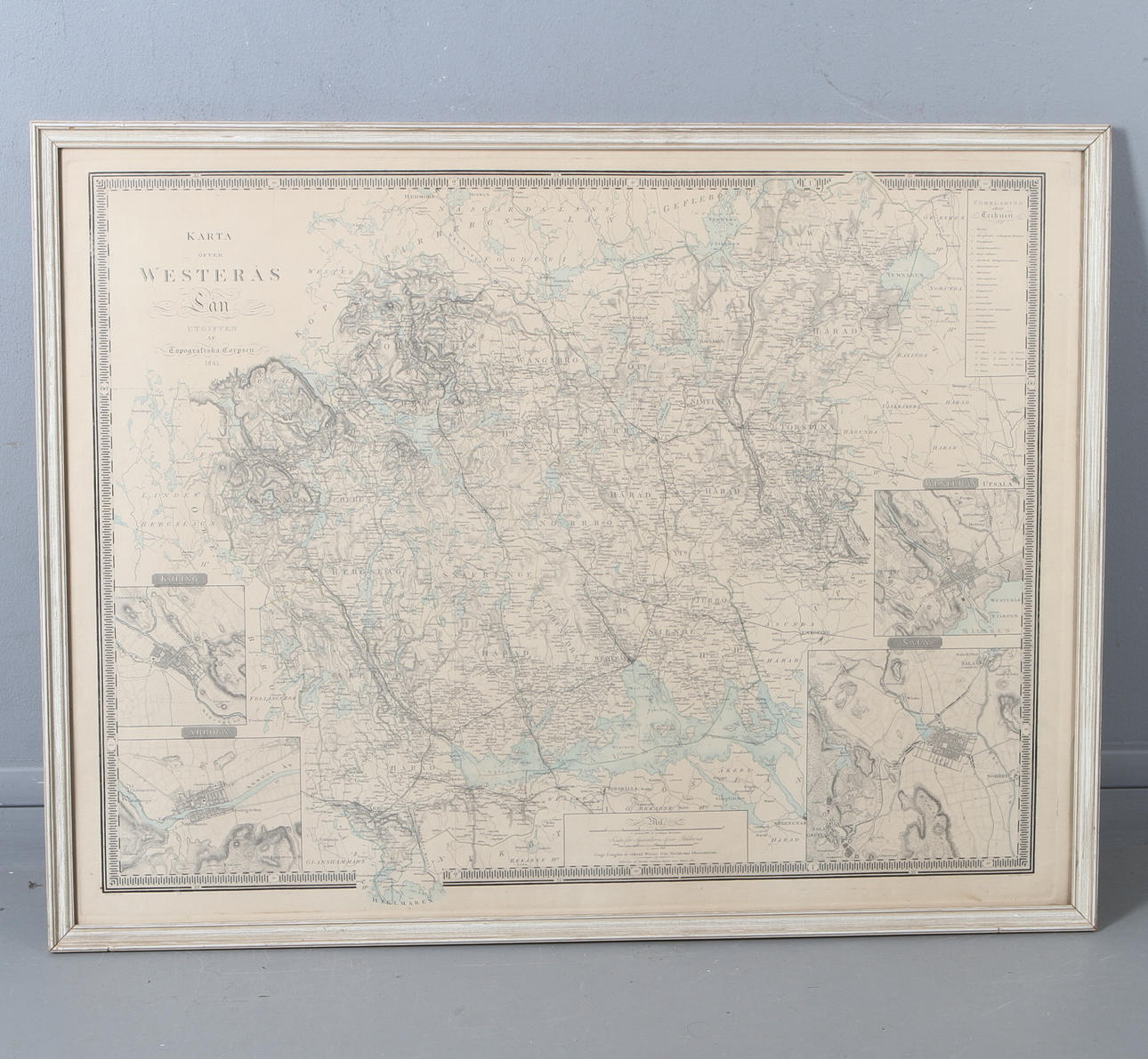 KARTA. "Karta öfver Westerås Län Utgifven af Topografiska Corpsen 1841".