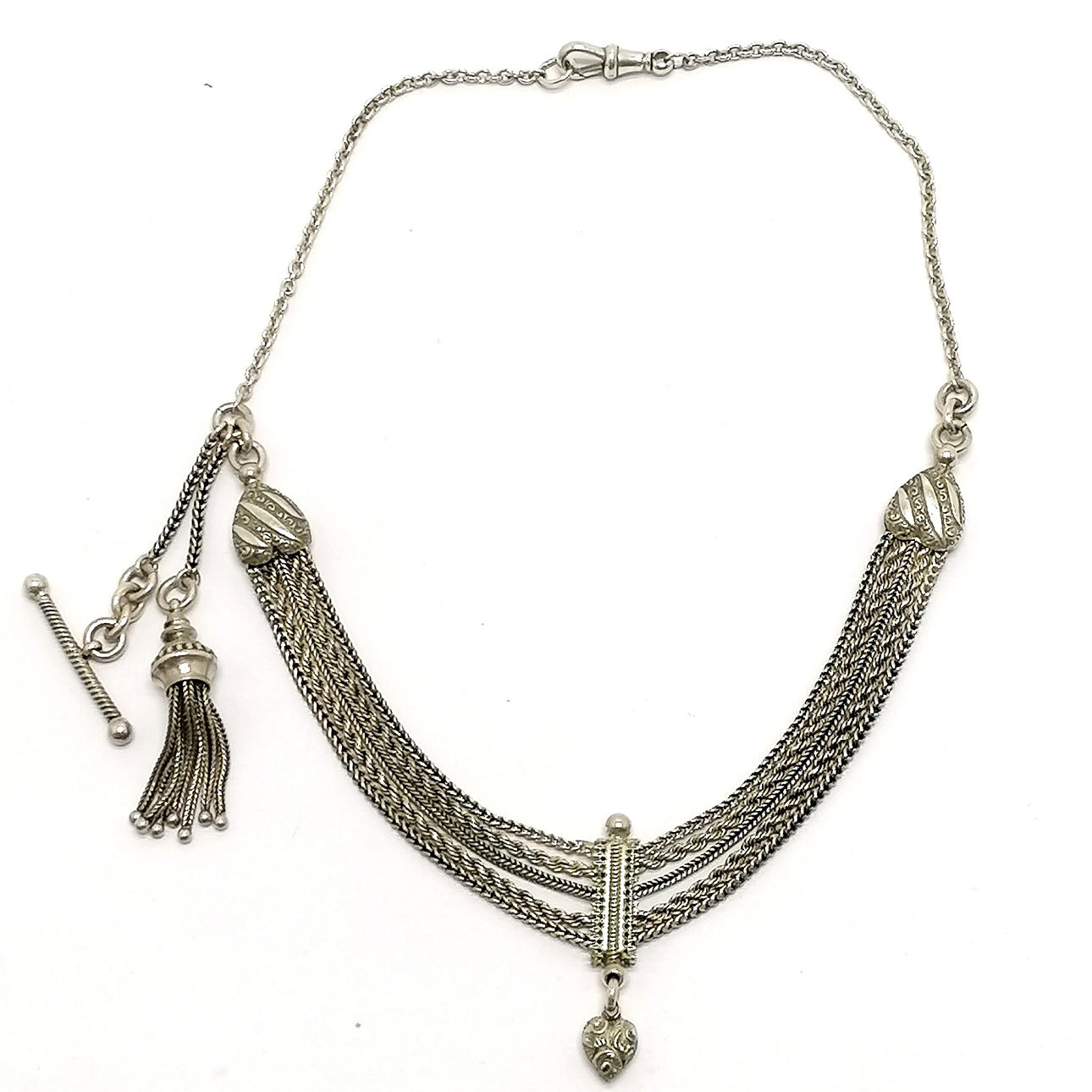 LÆKKER UMÆRKET SØLV ALBERT KÆDE/HALSKÆDE.