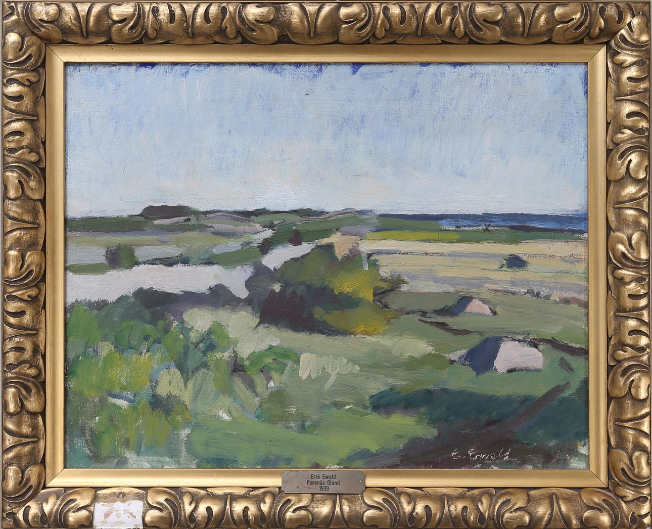 ERIK EWALD. "Persnäs, Öland. 1939.", olja på duk, signerad, 1939.
