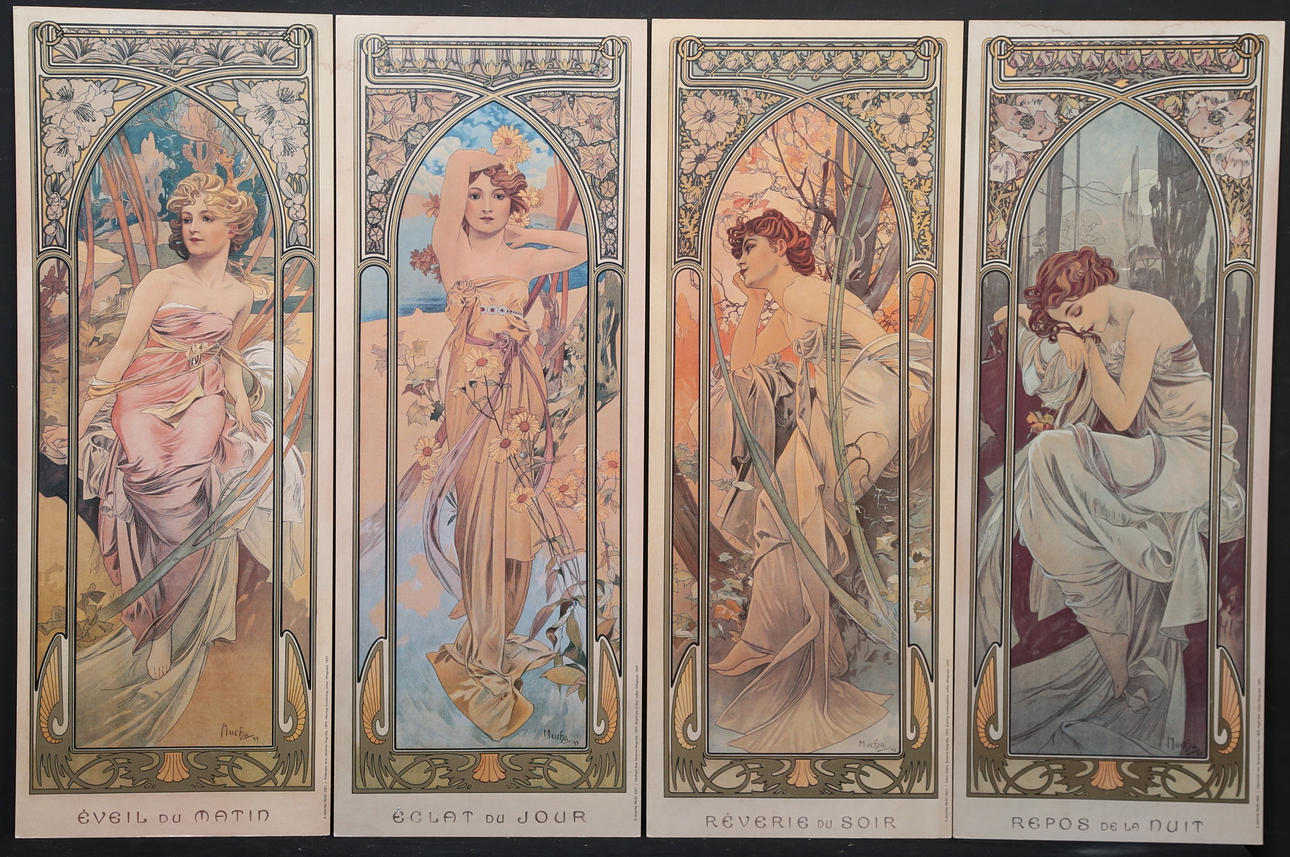 ALFONS MUCHA. OFFSET PRINTING, 5 pieces.