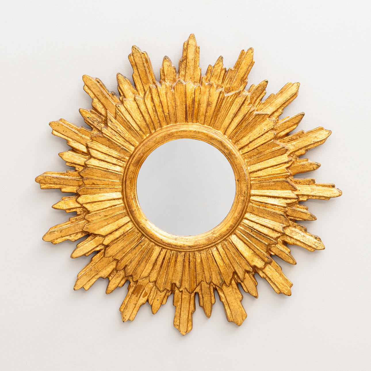 A golden wooden sun mirror, second half of the 20th century.