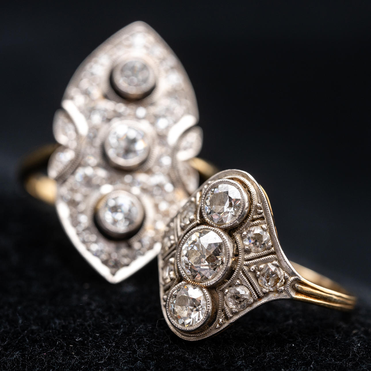 Zwei Art Déco Ringe.