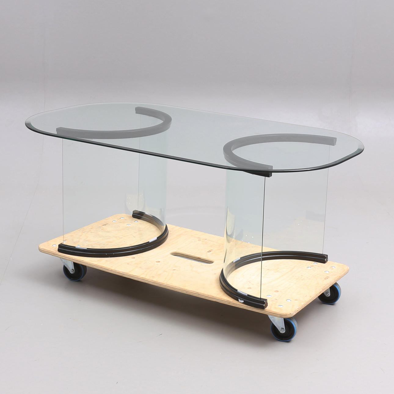 TISCH, Glas/Holz, 1900/2000er.