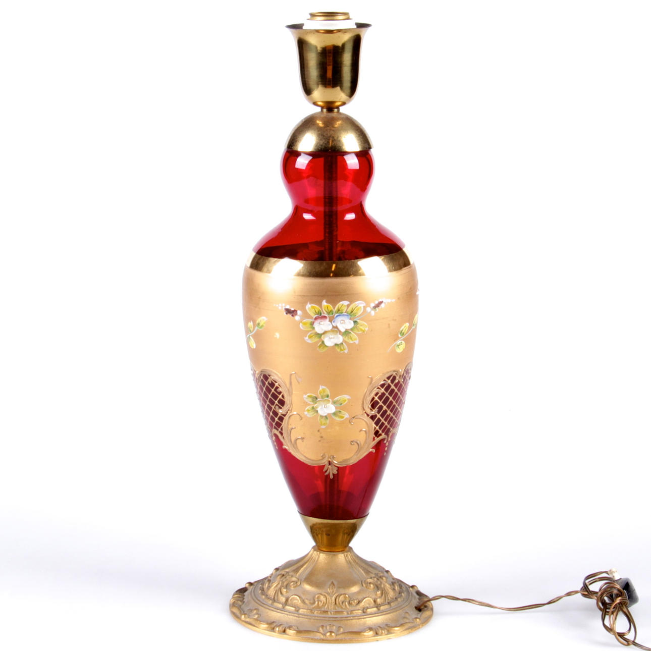 BORDSLAMPA, glas, möjligen Murano, 1930/40-tal.