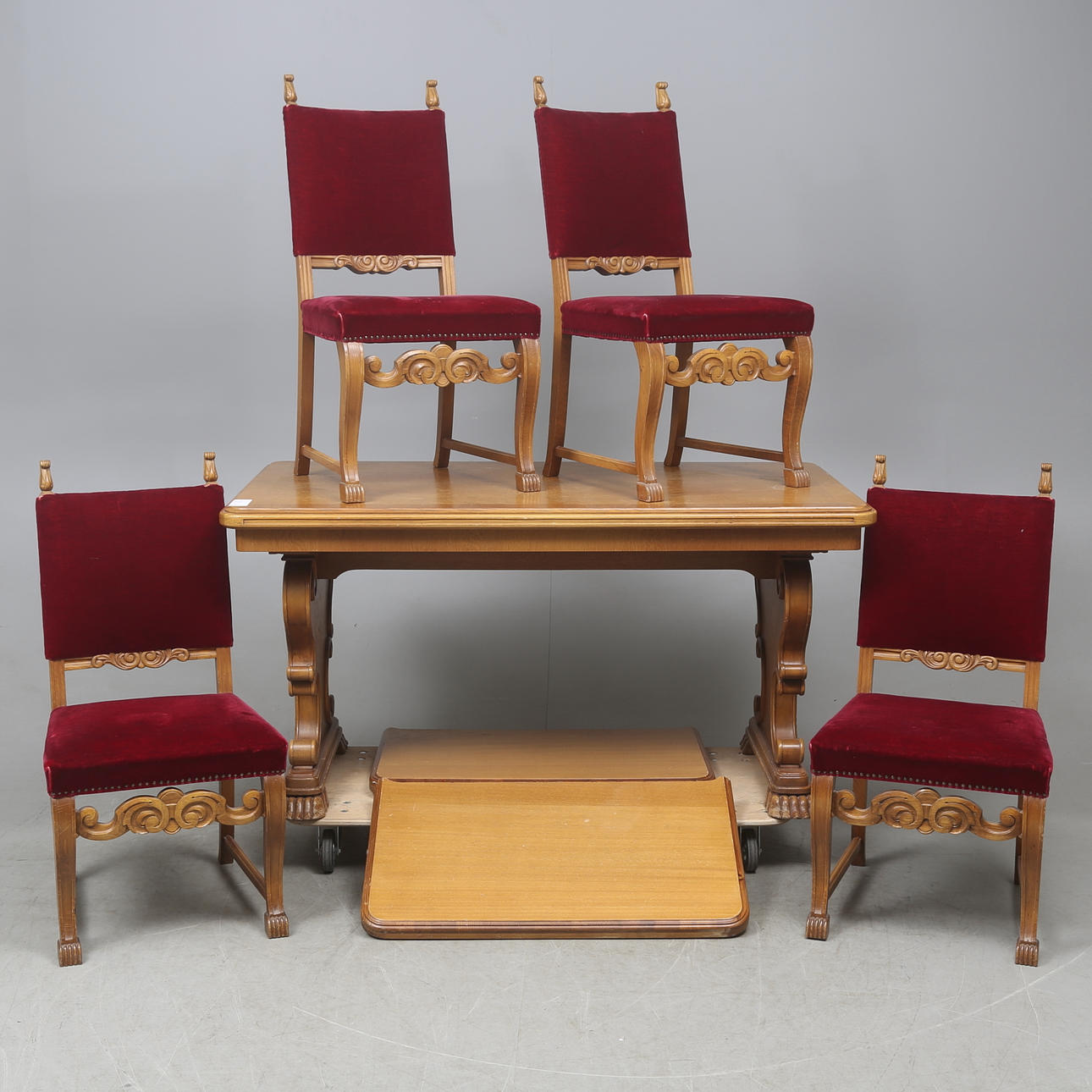 MATSALSGRUPP, 5 delar, barockstil, 1900-talets första hälft.