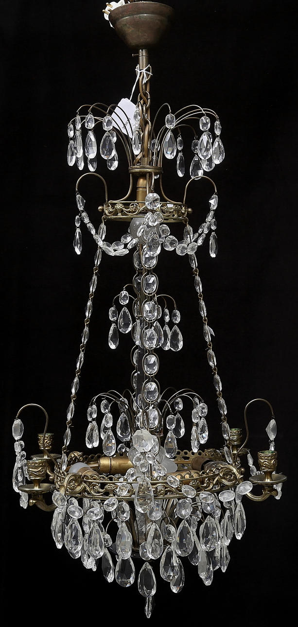 LJUSKRONA, empire-stil, 1900-talets första hälft, total höjd ca. 90 cm.