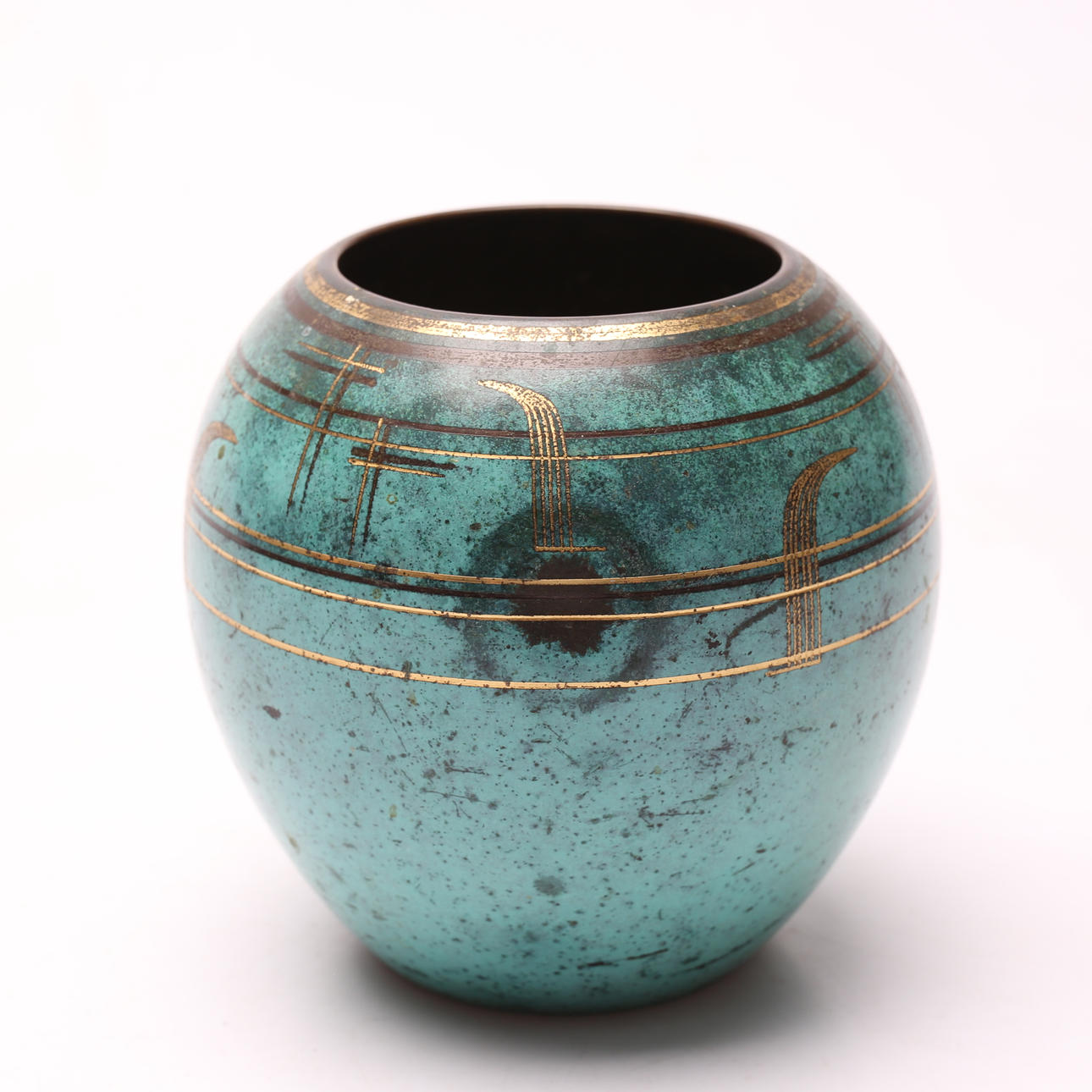 Bronzevase, Art deco, „ikora“, WMF, Tyskland.