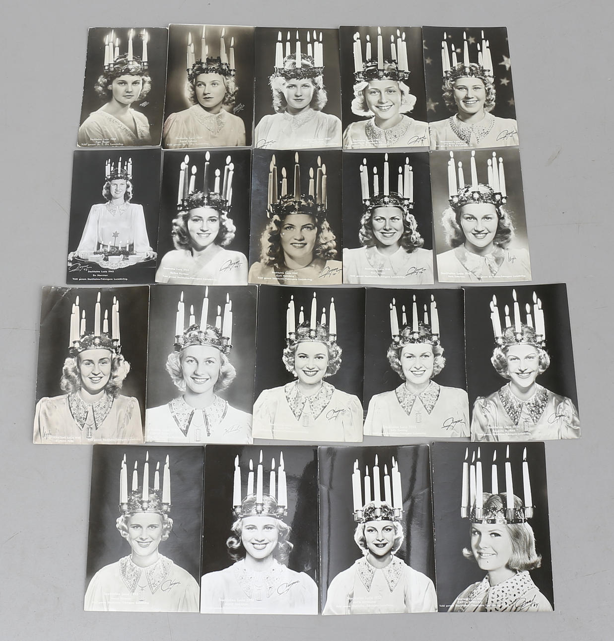 VYKORT, 19 st, Stockholms Lucia, 1936 - 1964.