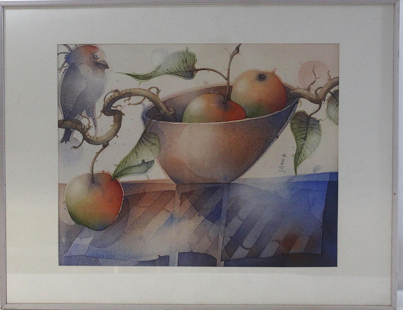 HEINRICH PETER NORBERG. akravell, stilleben med fågel, signerad och daterad 1989.