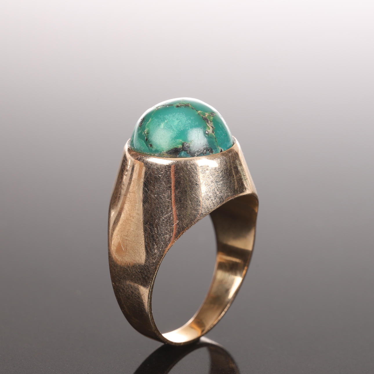 RING, 18 K Gold, Türkis.