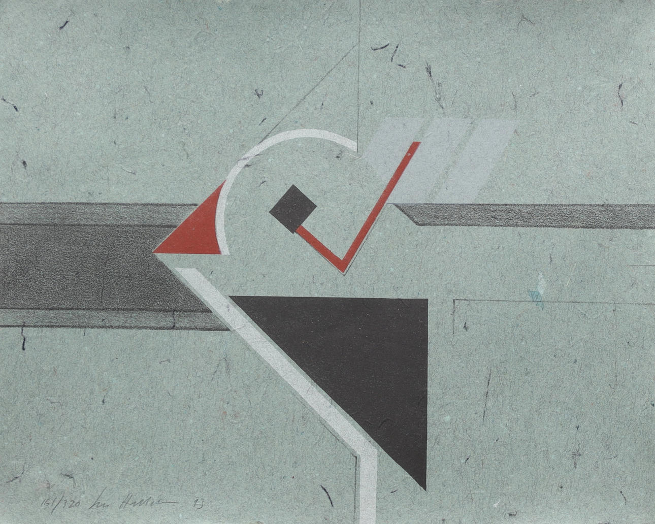 LARS HELLSTRÖM. Composition, lithograph in colours, signed and numbered 161/320, dated -93.