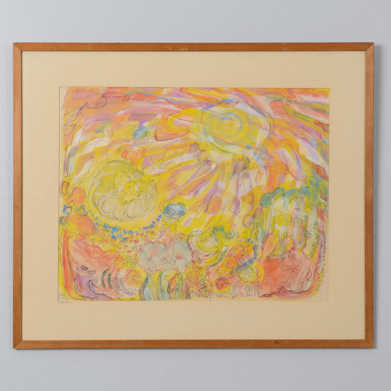 BRITTA EMANUELSON. “Submarine”, mixed media, signed and dated -77.