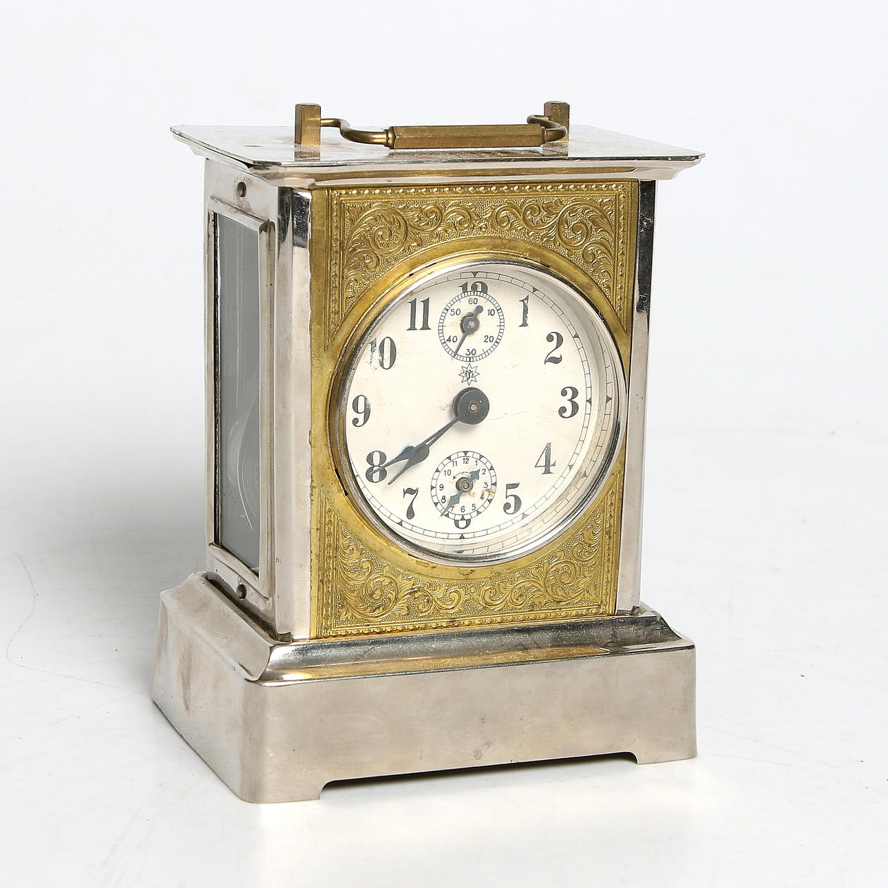 BORDSUR, vitmetall och mässing, "Junghans, omkring sekelskiftet 18/1900-.