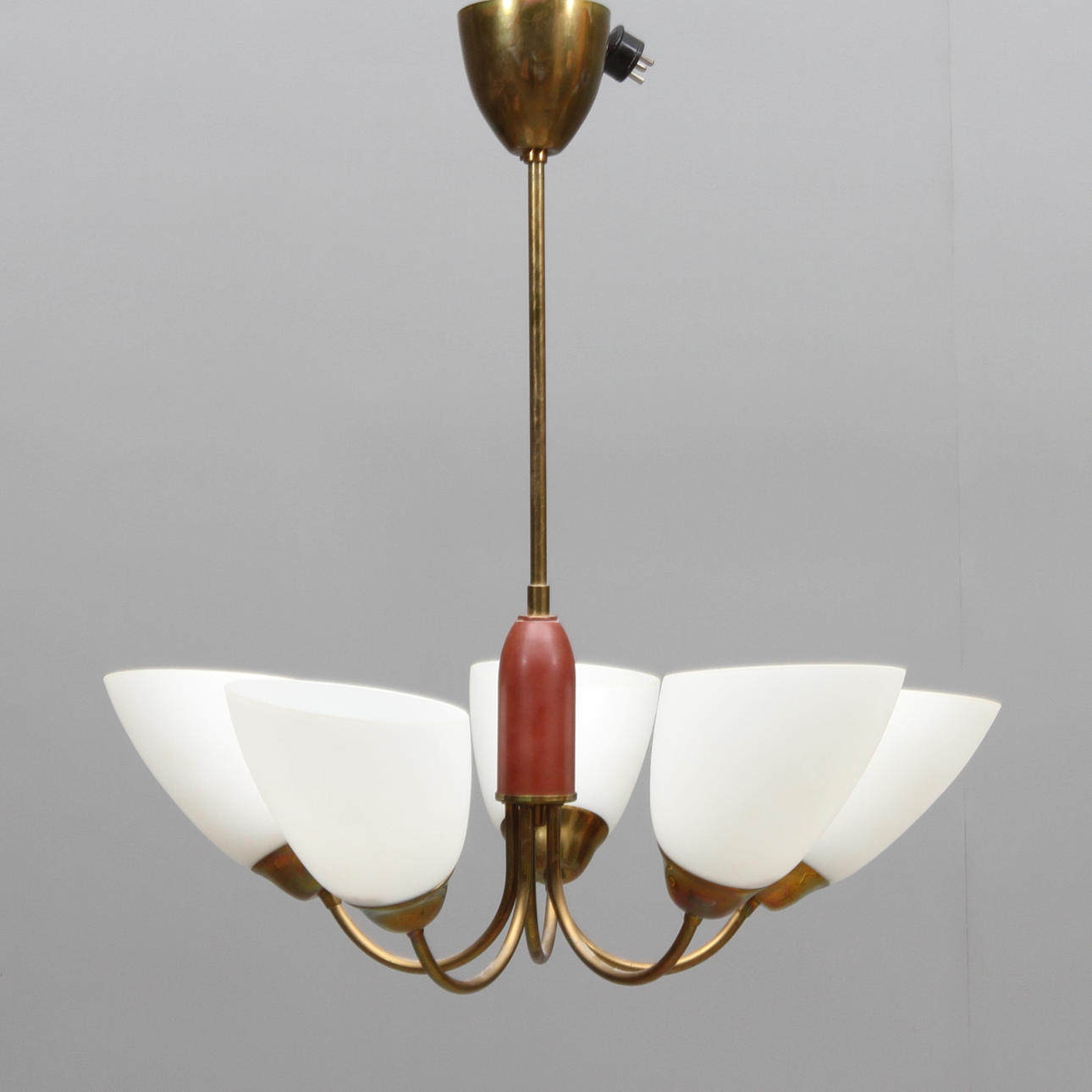 TAKLAMPA, med 5 st ljuspunkter, omkring 1900-talets mitt.