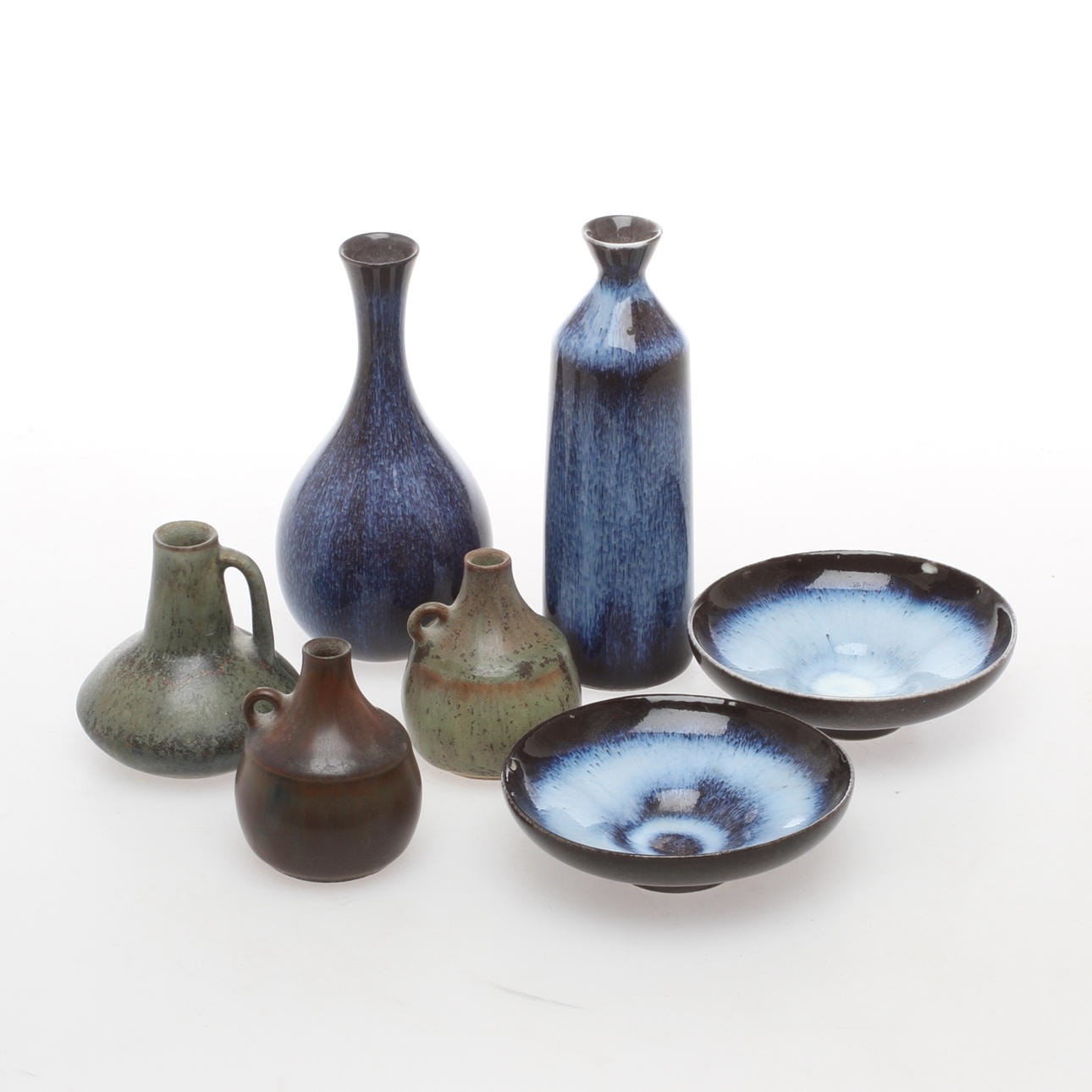 PARTI MINIATYRER, 7 st, Gunnar Nylund, Gustavsberg samt Carl Harry Stålhane, Rörstrand.