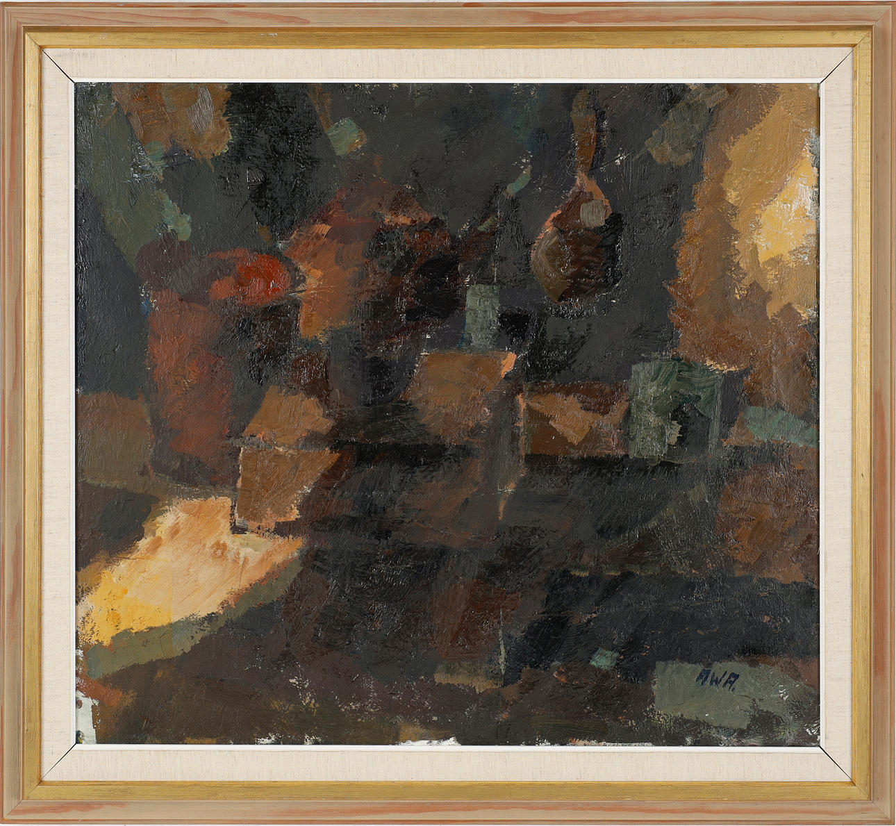 ÅKE W ANDERSSON (1922-1988). “Abstract composition”, monogram signed, oil on canvas.