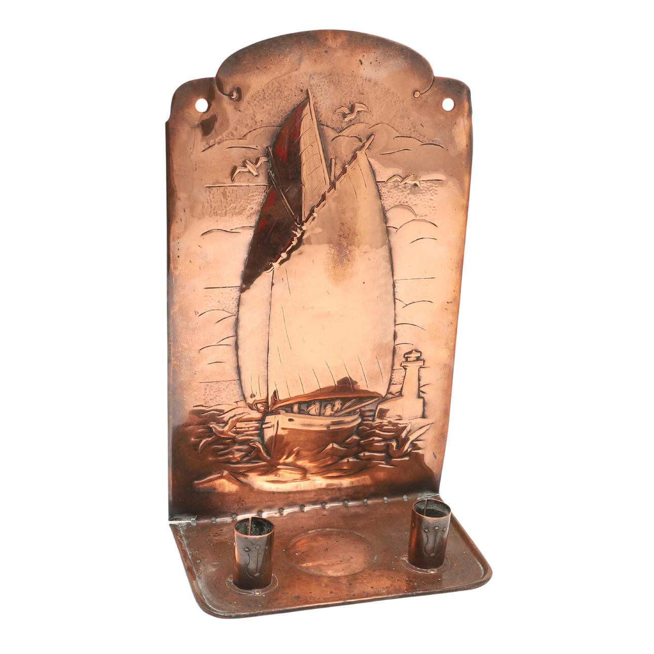 NEWLYN ARTS & CRAFTS CANDLE HOLDER.