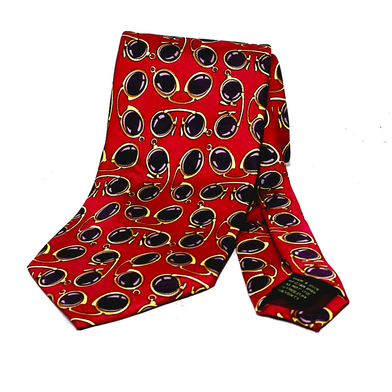 Gucci. Silk tie with monoculars motif.