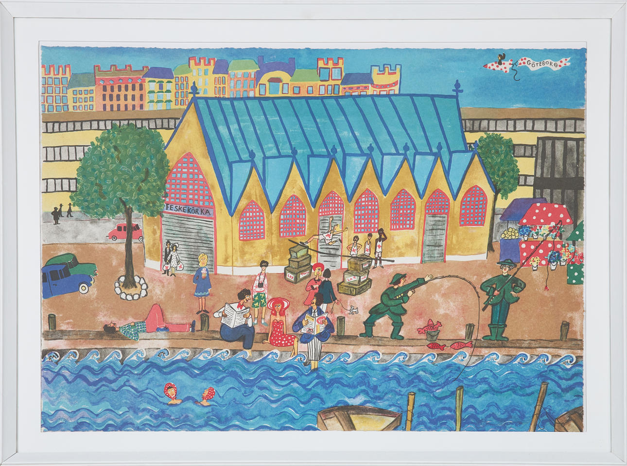 MARIKA LANG. “Feskekörka”, lithograph in colours, signed and numbered ...