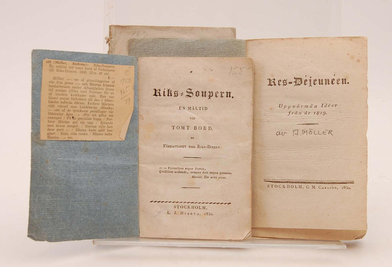 MÖLLER, ANDREAS. Pamfletter vid riksdagen 1829-30.