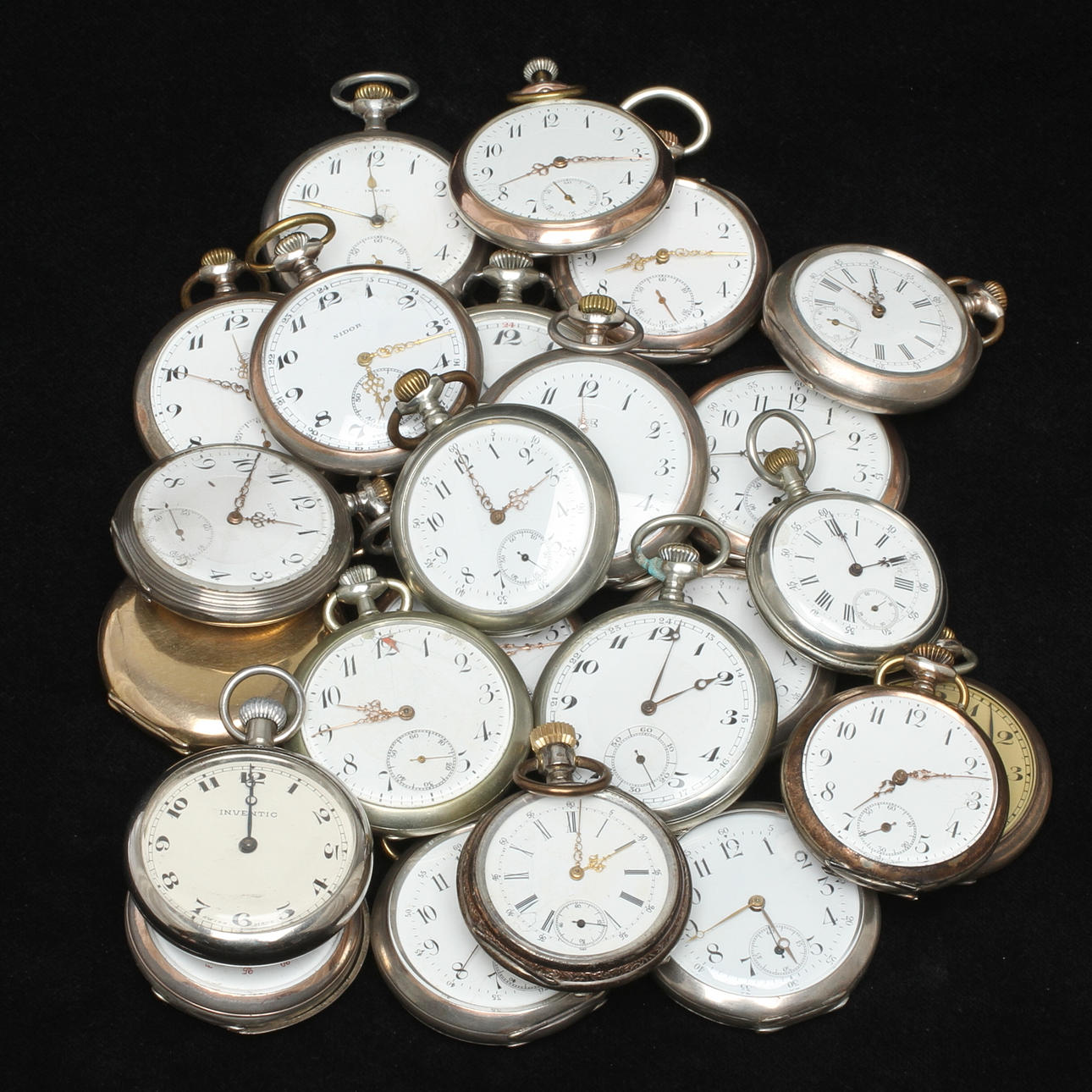 FICKUR, 24 st, boetter delvis av silver, 1800/1900-tal.