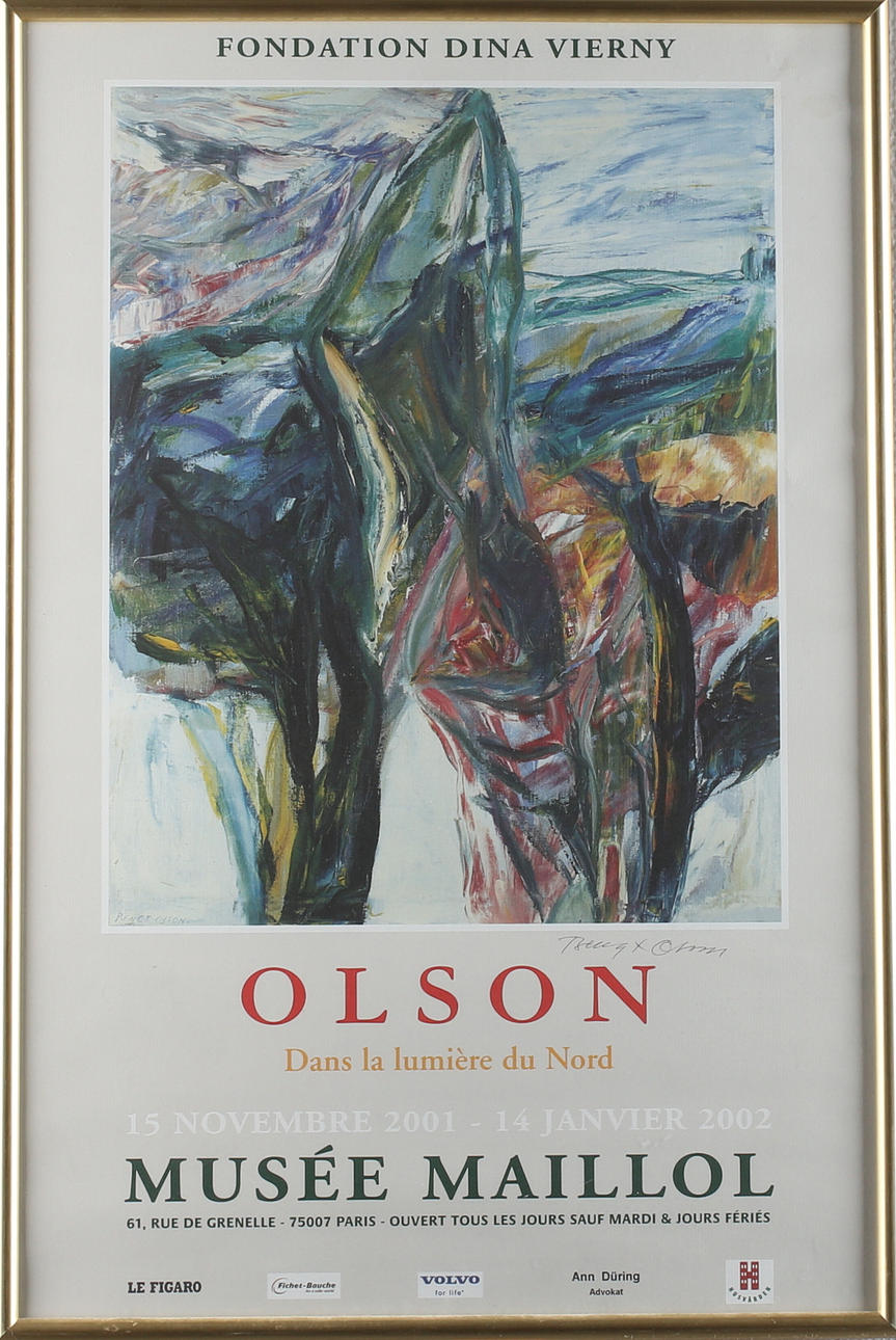 BENGT OLSON. AFFISCH, utställningsaffisch 15 Novembre 2001 - 14 Janvier 2002 signerat.