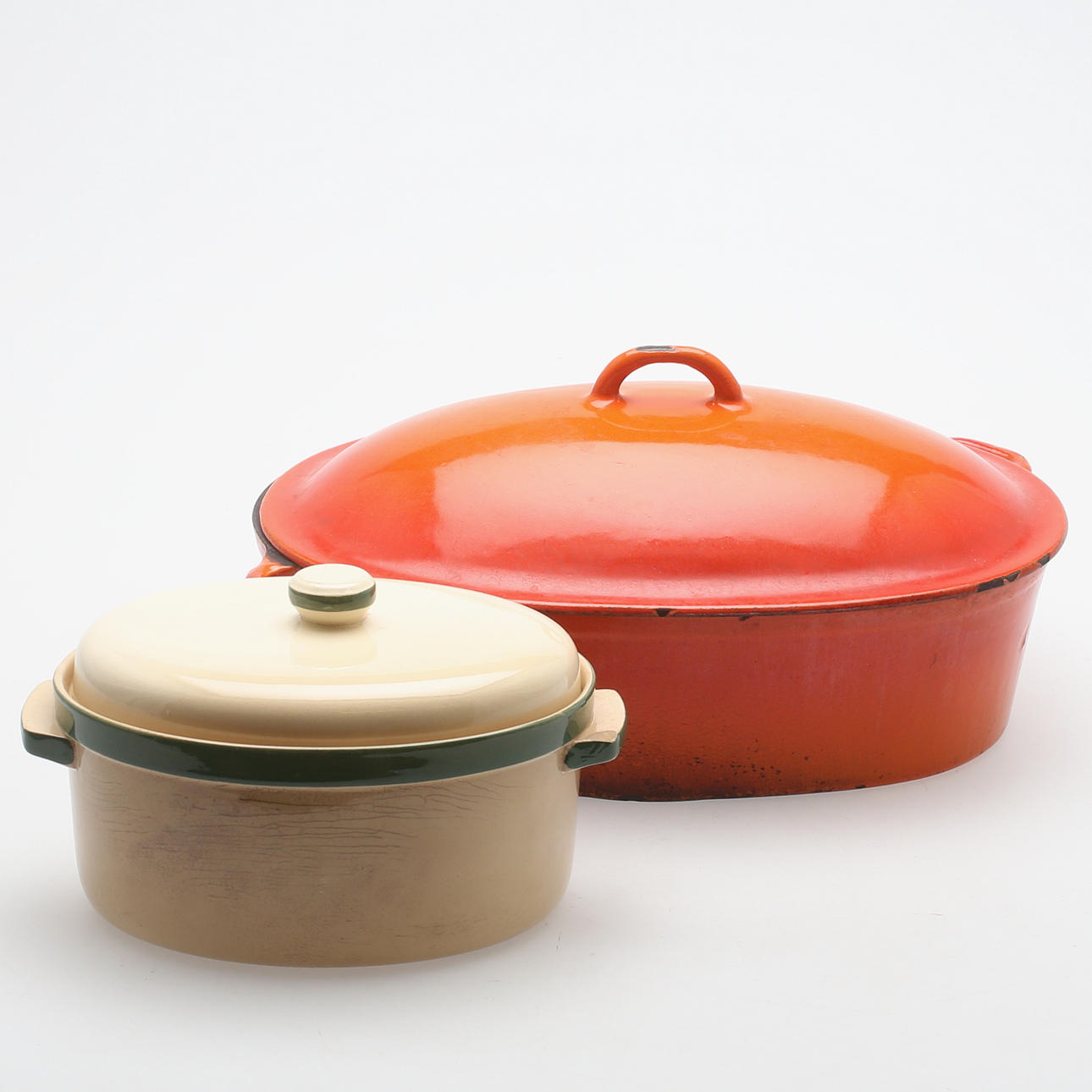 UGNS/GRYTFORMAR, Husqvarna Norhammar, samt "Kronoform", Rörstrand, gjutjärn/keramik, 1900-tal.