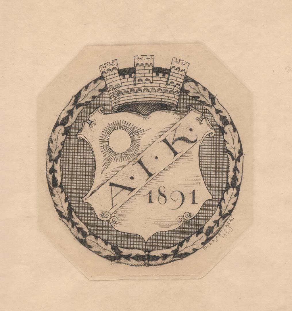 OLLE HJORTZBERG. A. I. K. 1891 AIK. Logotypen.
