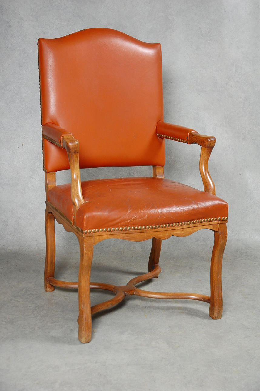 KARMSTOL, skinn barockstil, 1900-tal.