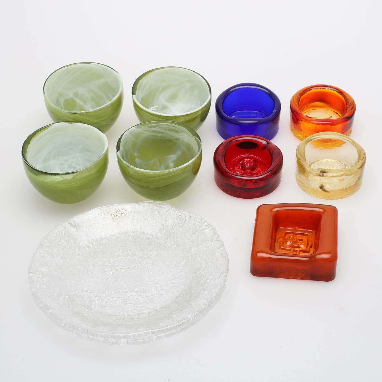 KONSTGLAS m.m, 11 delar, Erik Höglund Boda.