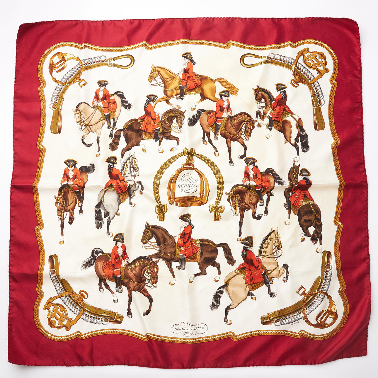 HERMÈS, scarf, siden, "Reprise".