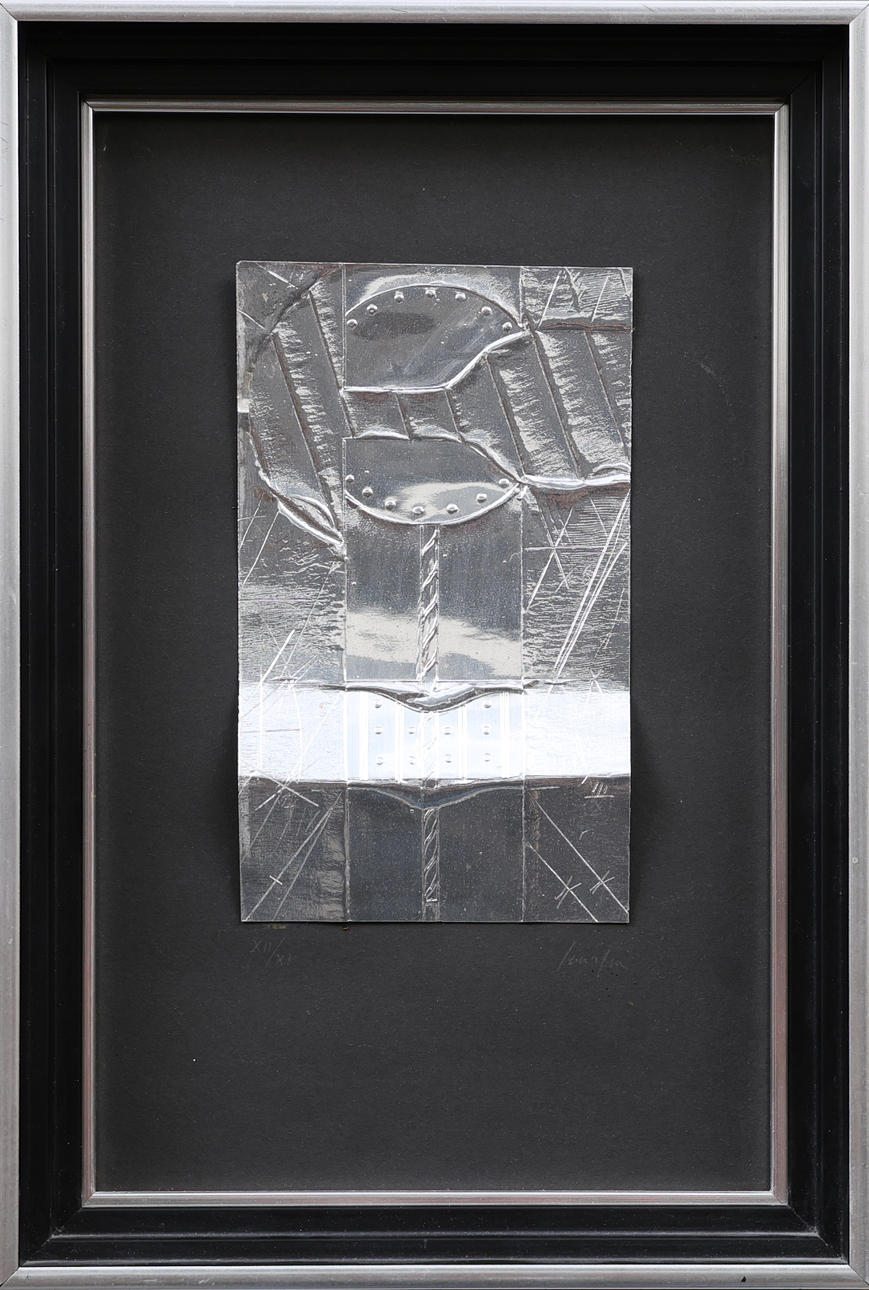 GINO SCARPA (1925-2022). Composition, metal relief print, signed, numbered.
