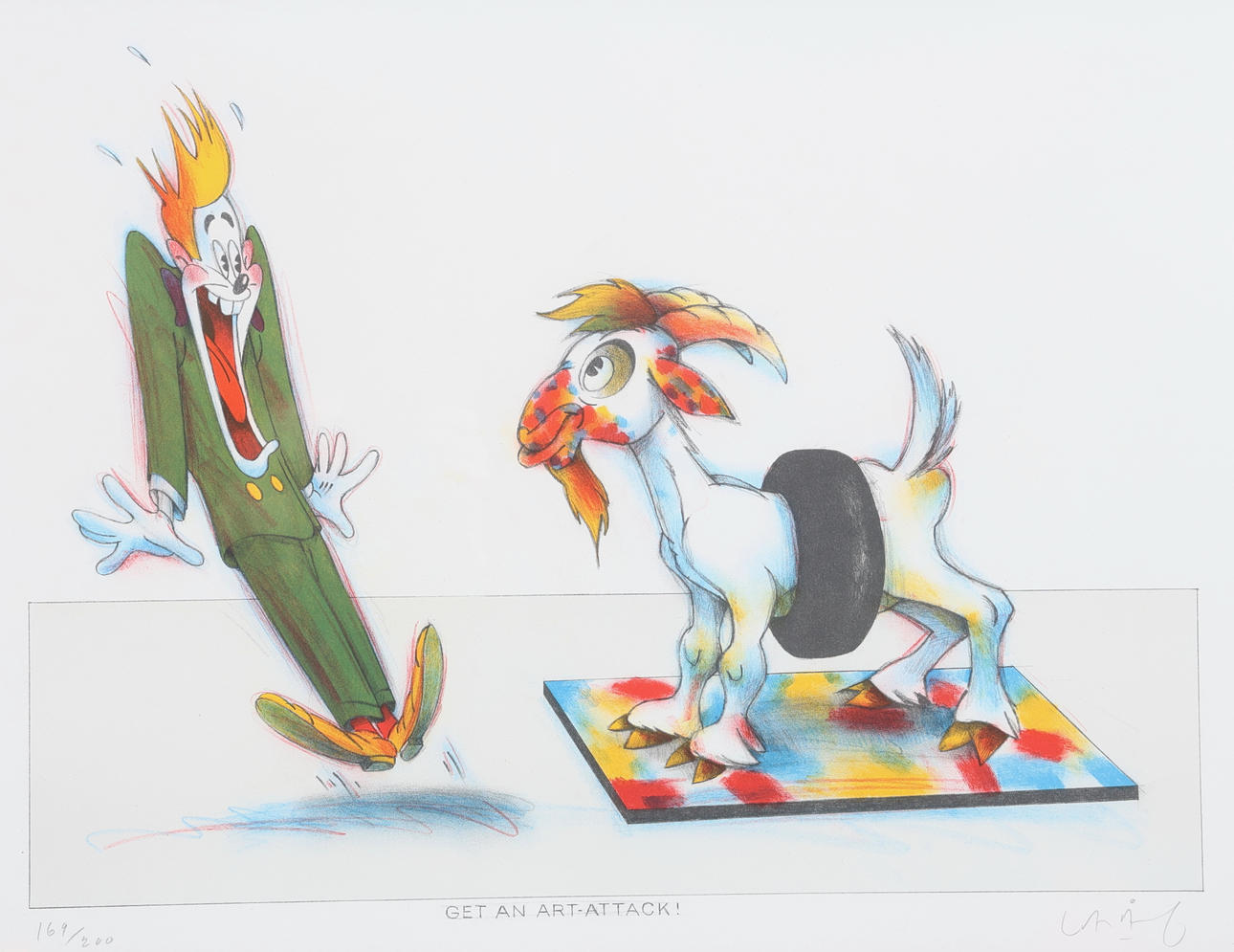 LASSE ÅBERG. “Get an art-attack”, lithograph, signed and numbered 169/200.