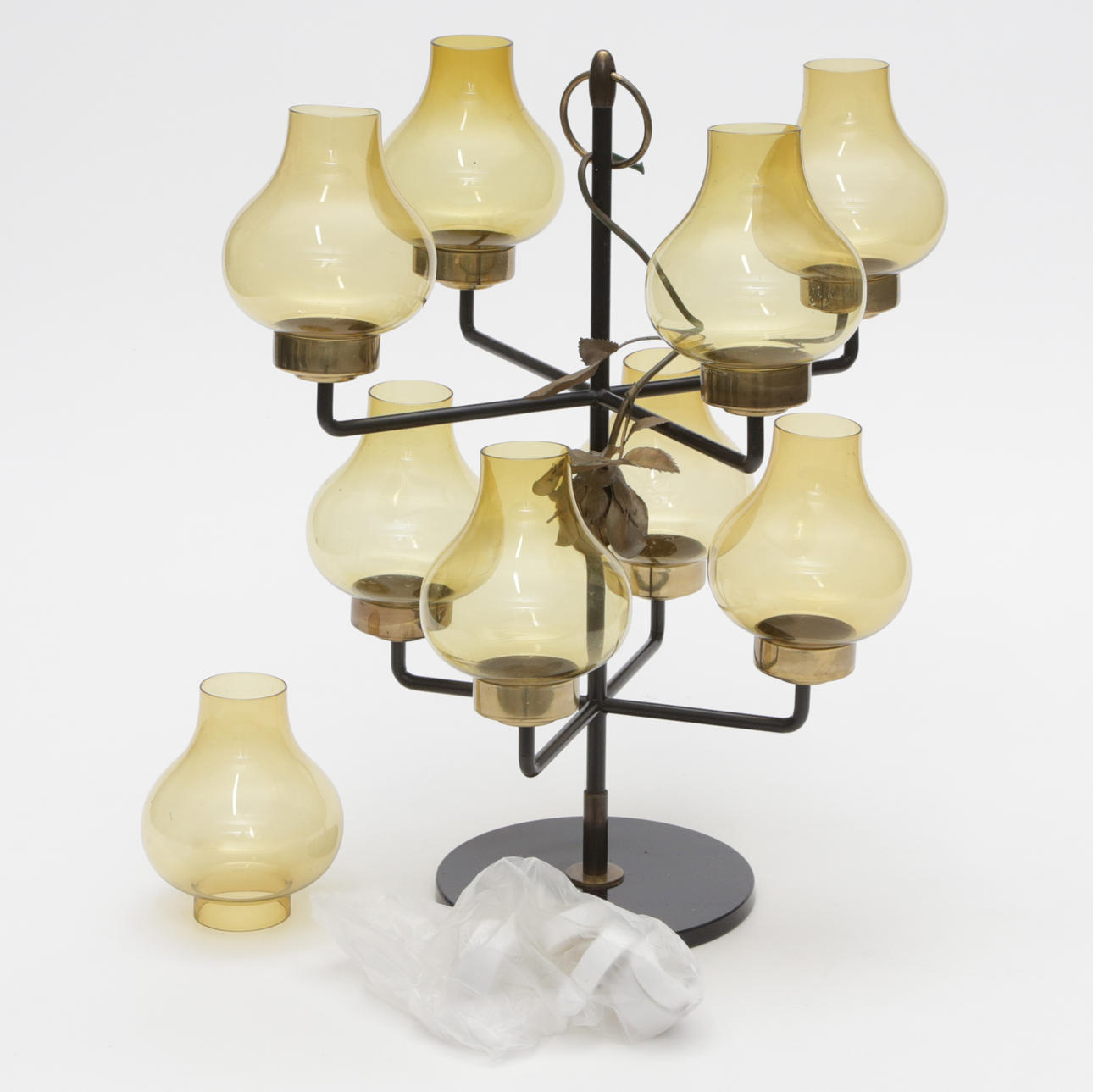 LJUSKANDELABER, metall/glas, extraglas, 1 st.