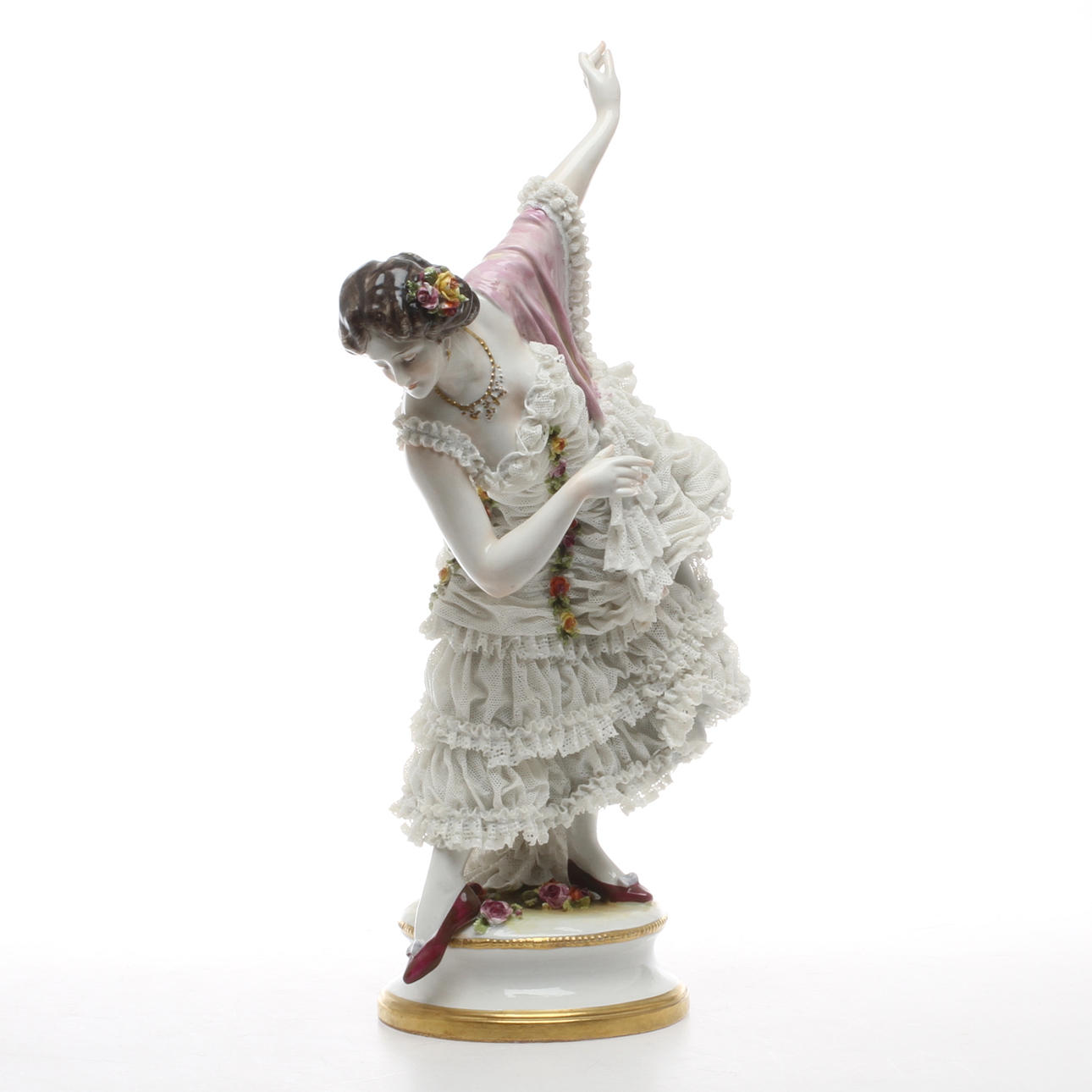 FIGURIN, porslin, troligen Volkstedter Porzellanmanufaktur, Tyskland.