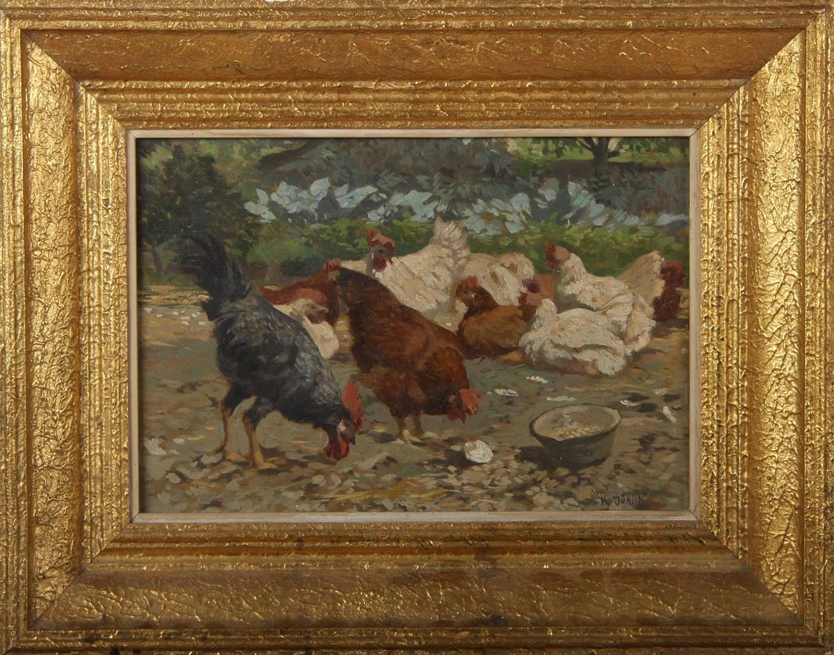 UNBEKANNTER KÜNSTLER. Hühnerhof.