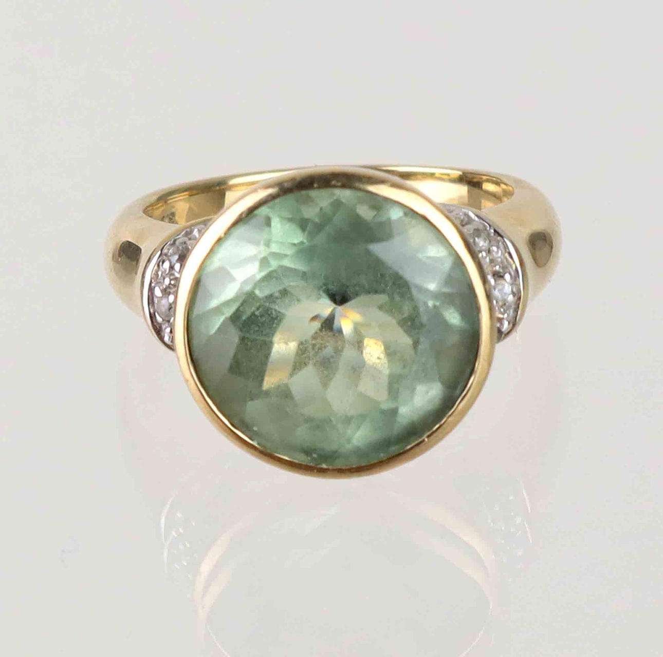 RIO GRANDE - GRÜNER AMETHYST - GOLDRING, Gold 375.