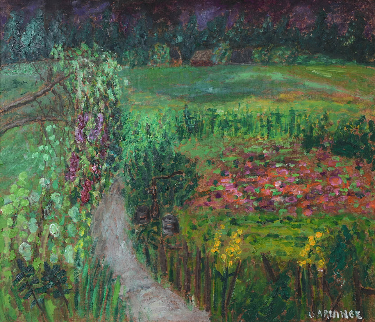 ULLA ARWINGE. Blomster, olie på lærred, signeret.